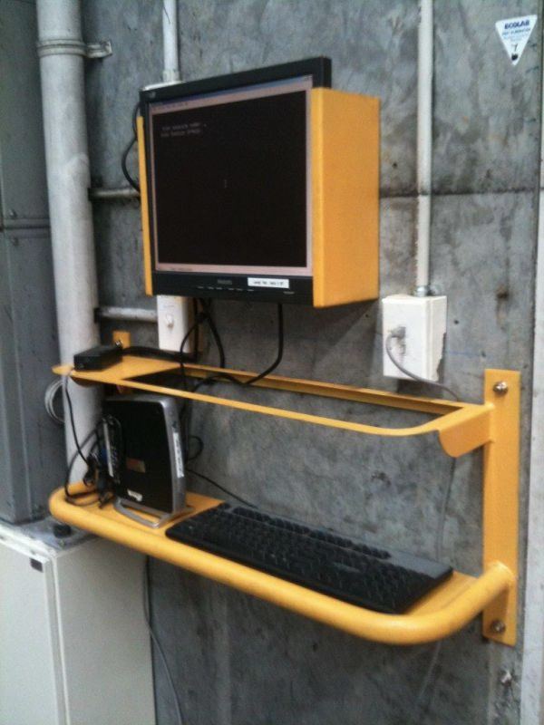 Safety rail installed in a plant